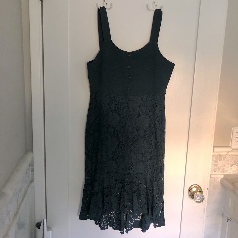 Pinkyotto dress lace teal buttons high low skirt nwt fall fashion gown event top